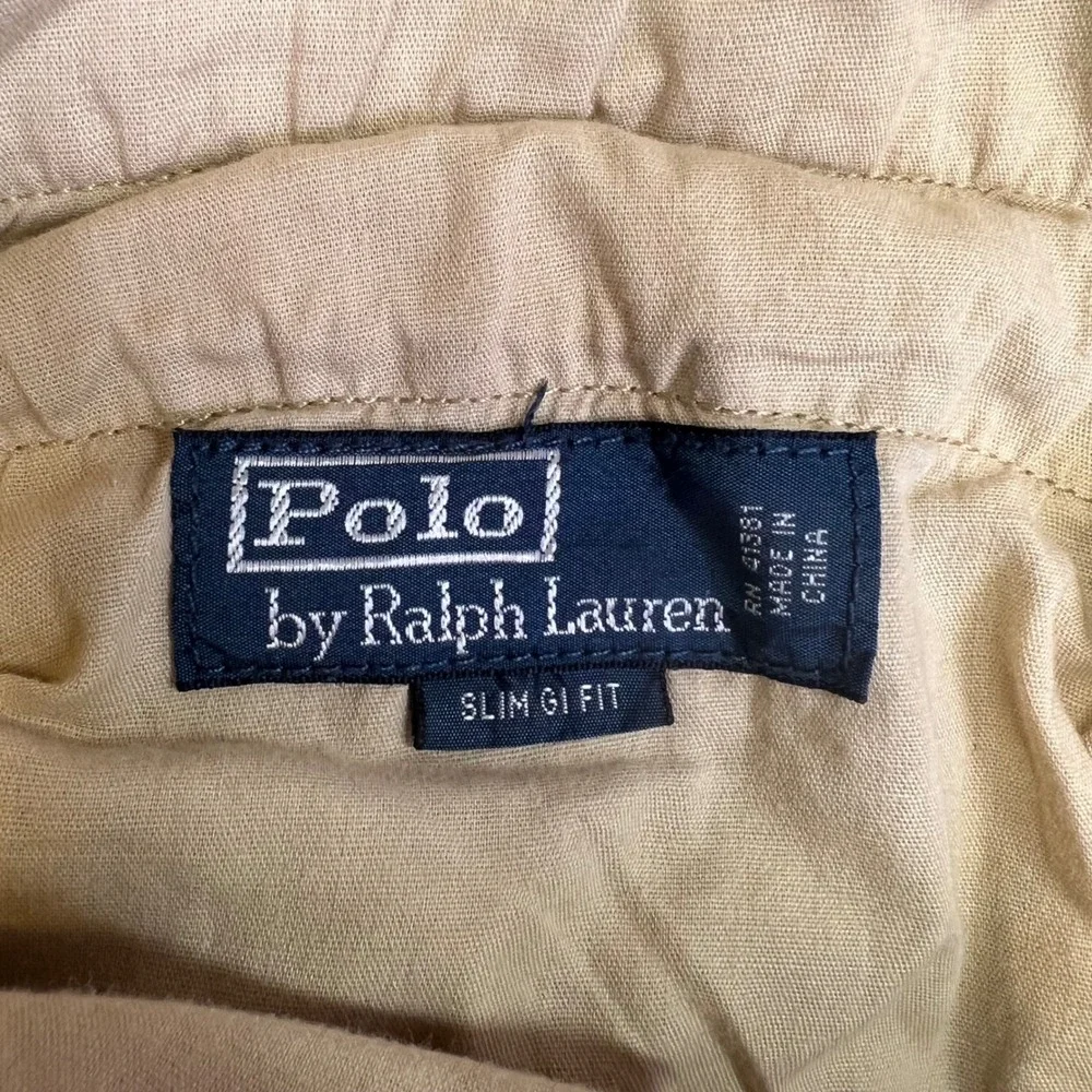 Polo Ralph Lauren Chinos Mens 40x28 Tan Slim GI Fit Casual Cotton Twill Pants